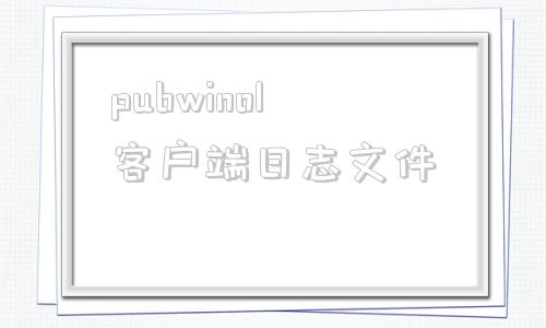 pubwinol客户端日志文件的简单介绍